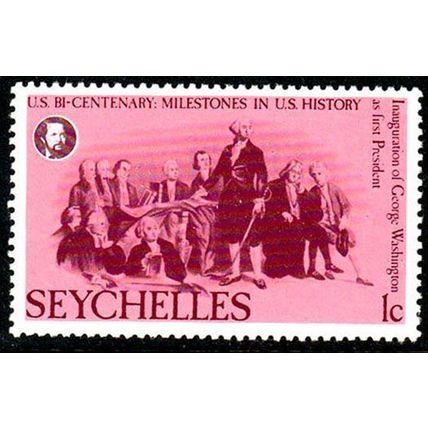 Seychelles 1976 US History 1c MNH Stamp