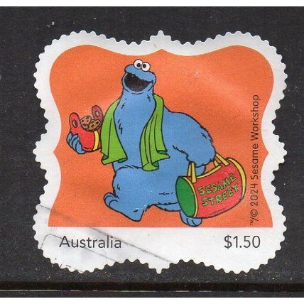 2024 SESAME STREET: 'GO FOR THE GOLD' USED SELF-ADHESIVE MY STAMP 7/8