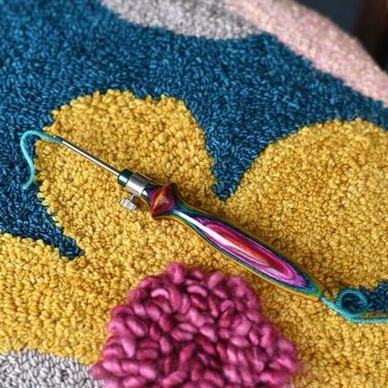 KnitPro Punch Needle Set Adjustable The Vibrant Kit blue denim case threaders