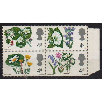 GB 1967 British Flowers block 4 x 4d MNH SG 717 to 720