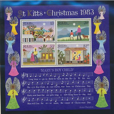 St. Kitts Stamp Scott #130a, Mint Never Hinged, Souvenir Sheet
