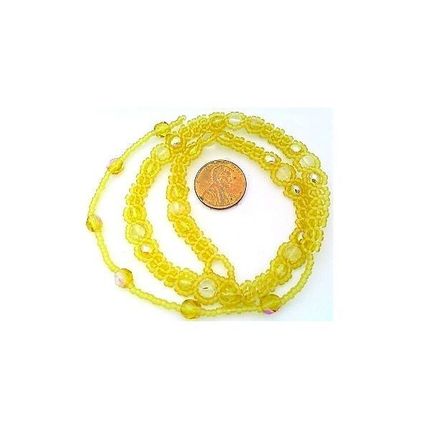 Yellow Citrine Beaded Daisy Chain Gemstone Choker Necklace