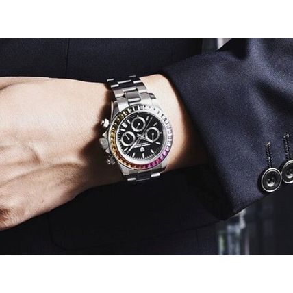 PAGANI DESIGN PD-1644 Rainbow Bezel Seiko VK63 Movement Steel Bracelet Watch