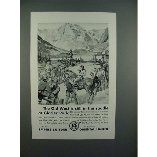 1931 Great Northern Railroad Ad w/ Cowboys - Old West