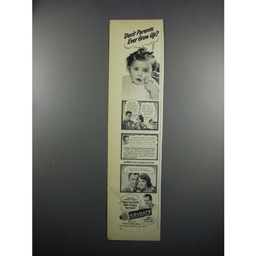 1949 Colgate Ribbon Dental Cream Ad - Ever Grow Up?