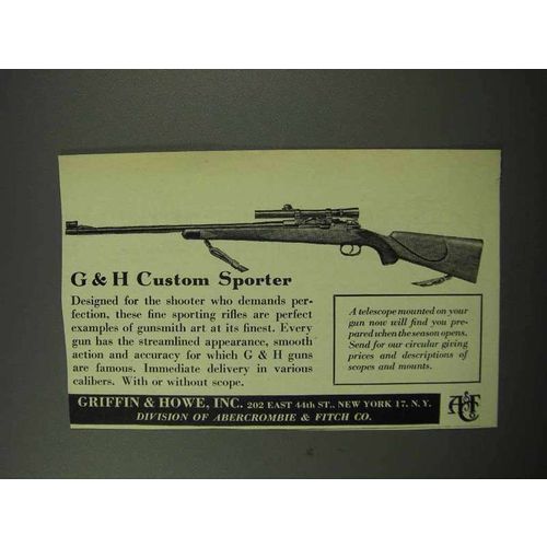 1950 Griffin & Howe Custom Sporter Rifle Ad