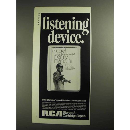 1968 RCA Stereo 8 Cartridge Tapes Ad - Listening Device