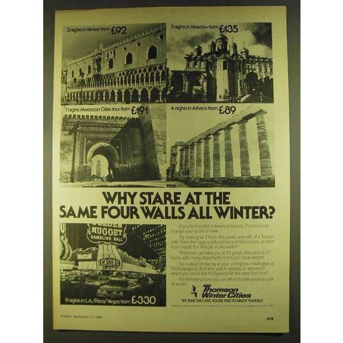 1980 Thomson Winter Cruises Ad - Same Four Walls