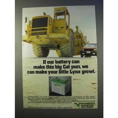 1983 Interstate Batteries Ad - Cat Purr, Lynx Growl