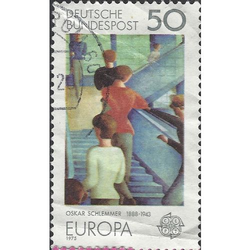 GERMANY, Stairway, by Oskar Schlemmer, blue 1975, 50pf, #3