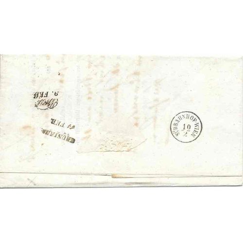 Czech Stampless 1857, WESSELY IN BÖHMEN to Neusiedl am See, Official Mail Seal