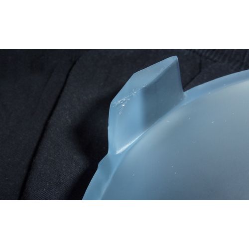 Art Deco Bernsdorf Blue Frosted Glass Bon-Bon Bowl. Rare.