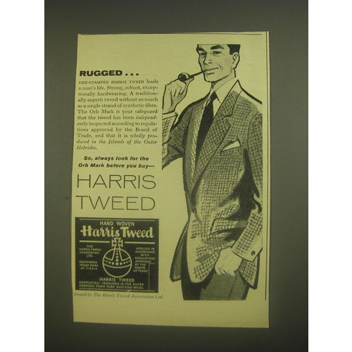 1962 Harris Tweed Ad - Rugged
