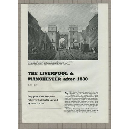 The Liverpool & Manchester Railway Moorish Arch - 1960s Article
