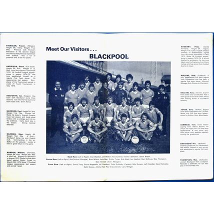 1978-79 MANSFIELD TOWN v BLACKPOOL (Good Condition - No Writing)