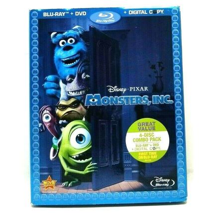 Monsters, Inc. (Blu-Ray, DVD, 4 Disc Combo, 2009) Disney Pixar (L56)