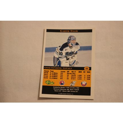 Garth Snow 1994 Classic Pro Prospects NO. 35