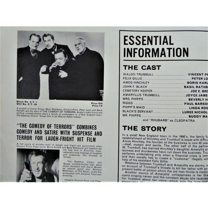 COMEDY OF TERRORS, The (1964) vintage UK pressbook ***Vincent Price***