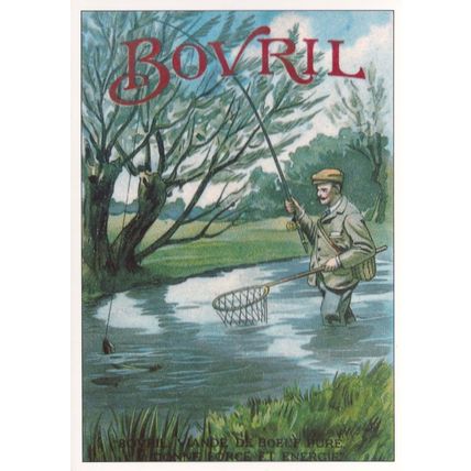 Bovril Drink Fishing Fisherman Advertising Postcard