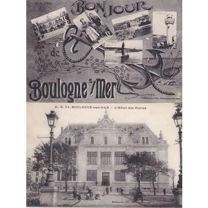 Boulogne Sur Mer D l'Hotel des Postes 2x Antique French Postcard s