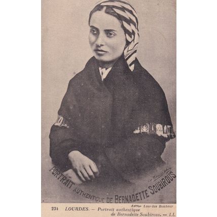 Lourdes St Saint Bernadette Antique Painting Postcard
