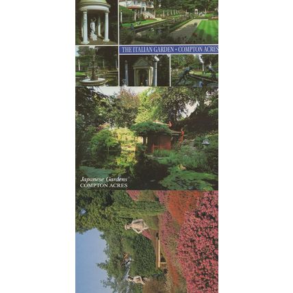 Italian Japanese Gardens Compton Acres Dorset 3x Postcard s