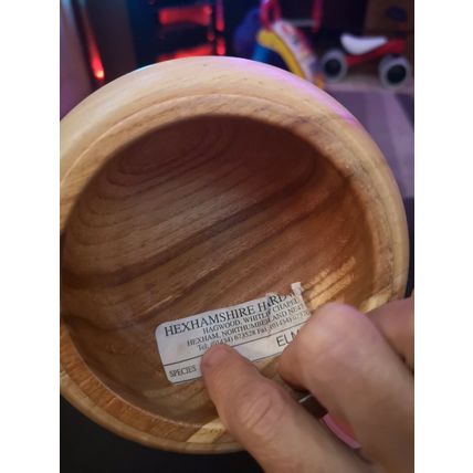 Beautiful Turned Wood Bowl Elm Embroidered Lid - Geoff Walker