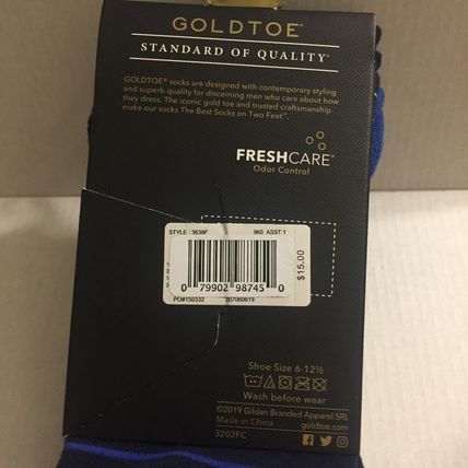 NEW Limited Edition Goldtoe 2 Pair Fathers Day Socks Shoe Size 6 - 12.5
