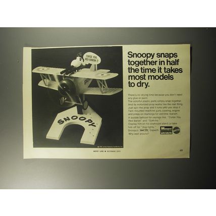 1970 Monogram Mattel Snoopy Sopwith Model Advertisement