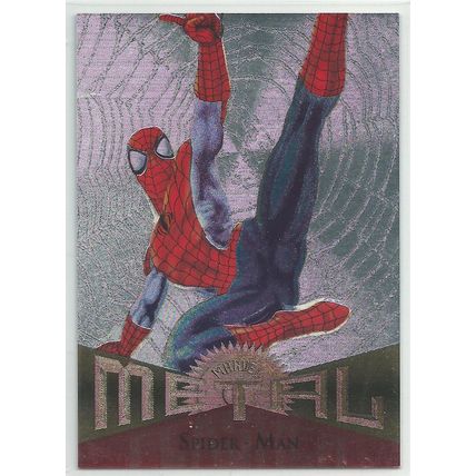 MARVEL METAL ' SILVER FLASHER ' card # 78 SPIDER MAN