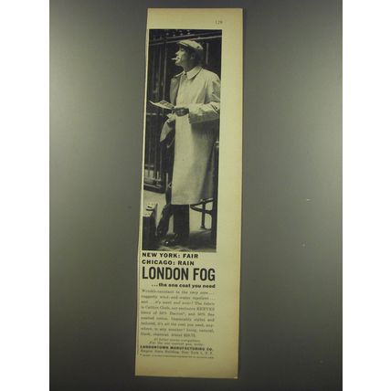 1956 London Fog Coats Ad - New York: Fair Chicago: Rain London Fog