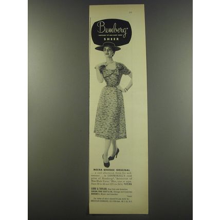 1956 Bemberg Yarn Advertisement - dress by Meera Brooke