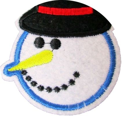Snowman Iron On Patch Badge Motif Decoration Fun Winter Snow Kids Child P556