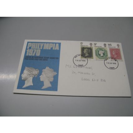 1970 GB FDC Cover - Philympia Stamp Exhibition - Leeds frank