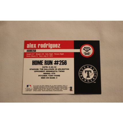 Alex Rodriguez 2007 Topps ROAD TO 500 ARHR256 Home Run #256