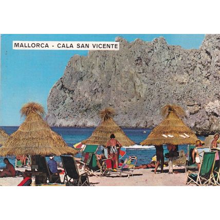 Mallorca Cala San Vicente Spain Postcard posted creased