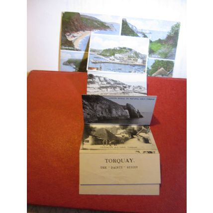 multiview, TORQUAY, DEVON unused postcard Dainty series. Novelty lift the flap =
