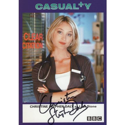 Christine Stephen Daly Casualty Hand Signed Cast Card Photo