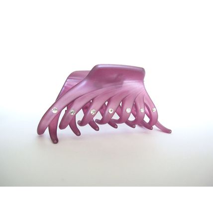 Light purple hair claw clip with crystals for fine thin hair