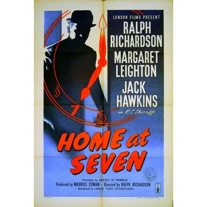 HOME AT SEVEN 1952 Ralph Richardson, Margaret Leighton UK 1-SHEET POSTER