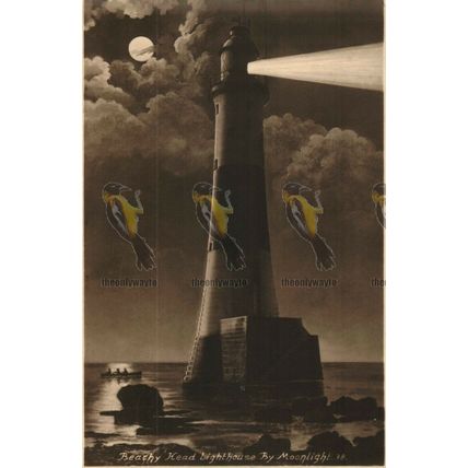 Beachy Head Lighthouse by Moonlight, Sussex, South Downs Series? 38 Postcard