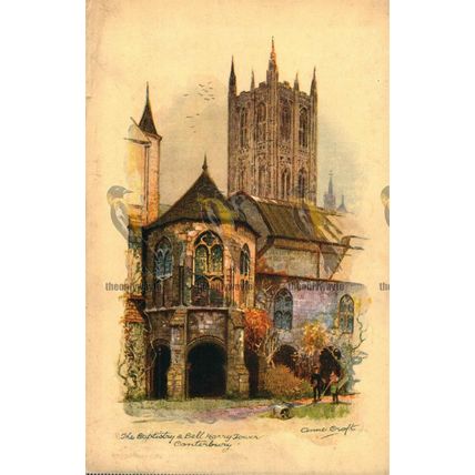 Baptistry & Bell Harry Tower, Canterbury, Anne Croft, Mansell 2123 Art Postcard