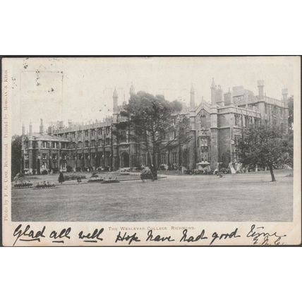 The Wesleyan College, Richmond, Surrey, 1903 - Morgan & Kidd Postcard
