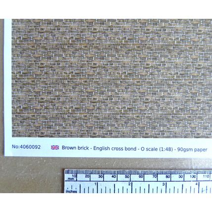 Papier brique brune pour O gauge - échelle 1:48 - feuille A4 (297 x 210 mm)
