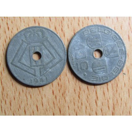 Belgium 1941 10 Centime Belgique (French Text) Coin