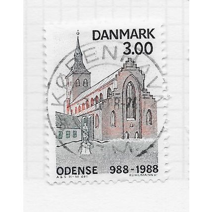 DENMARK DANMARK 1988 CHURCH ODENSE 3.00K USED