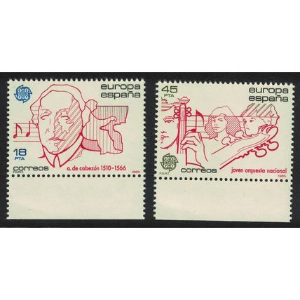 Spain Music Europa 2v Margins 1985 MNH SG#2800-2801