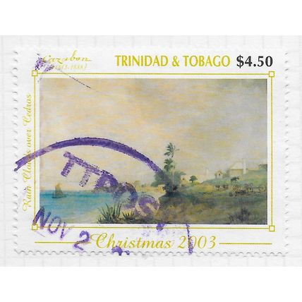TRINIDAD & TOBAGO 2003 CHRISTMAS XMAS PAINTING CAZABAN ARTIST $4.50 USED