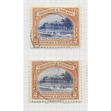 TRINIDAD & TOBAGO 1935 IMPERIAL COLLEGE AGRICULTURE BOTH PERFS SG231 SG231a USED