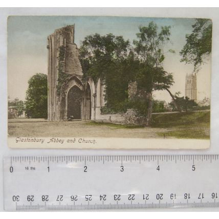 vintage postcard Glastonbury Abbey & Church